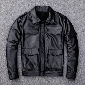 

2020 Sales Casual Jacket Middle-aged Man Genuine Leather Coat Winter Quality Cowhide Jackets