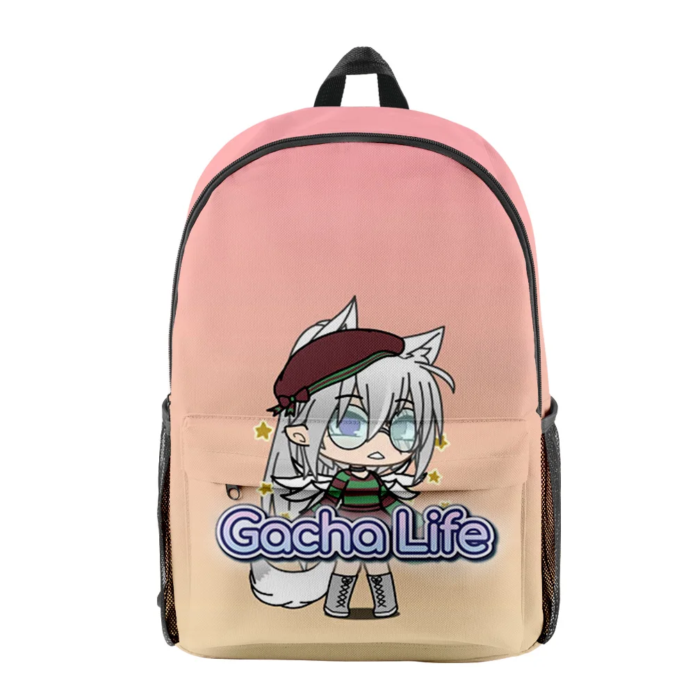 Mochila Gacha Life para meninos e meninas, Cartoon Anime Schoolbag