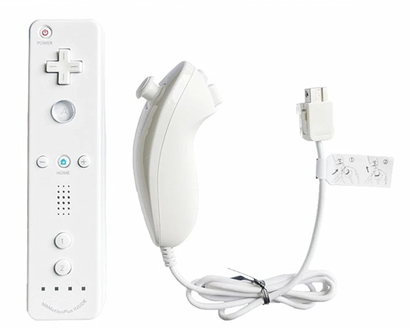 Gamepad White 2 in 1 Wireless Remote Controller For Nintendo Wii Controller Built in Motion Plus