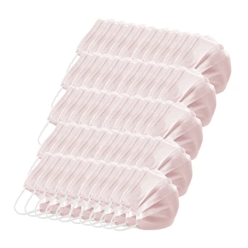 

50pcs Disposable 3 Plys Non-woven Face Cover with Earloop, Pink