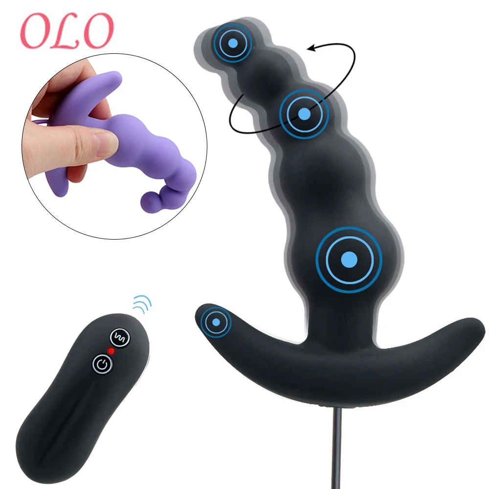OLO 10 Speeds Anal Plug Vibrator Male Prostate Massager Remote Control Vibrating Beads Female Masturbation Sex Toy for Man | Красота и
