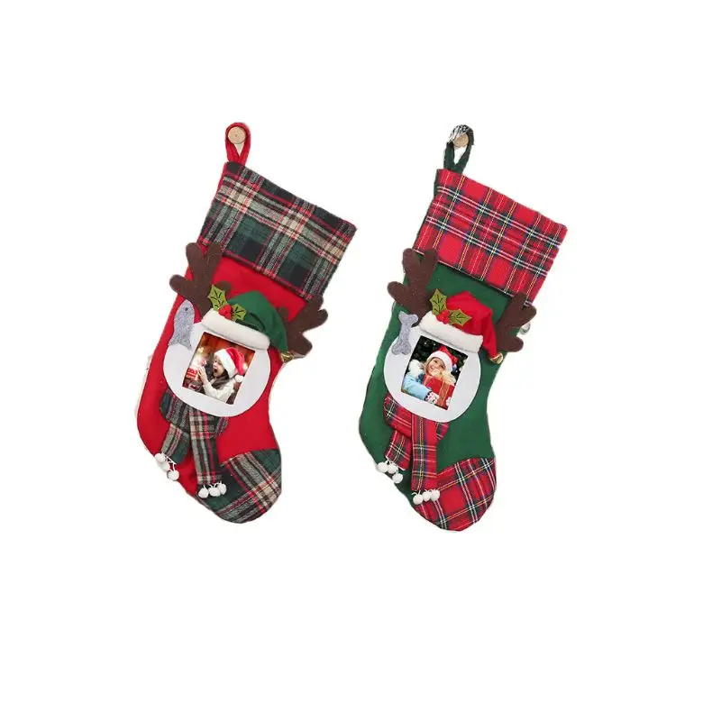 

Christmas Socks Photo Frame Stocking Ornaments Pendant Xmas Tree Decoration Gift