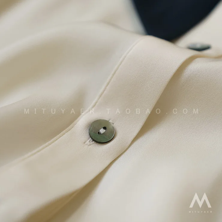 Apricot Chiffon Ladies Blouse Contrast Bow Tie