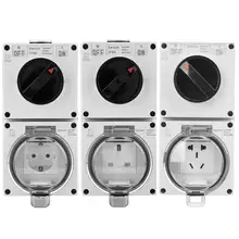 Наружная электрическая розетка IP66 Водонепроницаемая настенная розетка настенная Вилка Гнезда адаптеров с переключателем для ванной комнаты