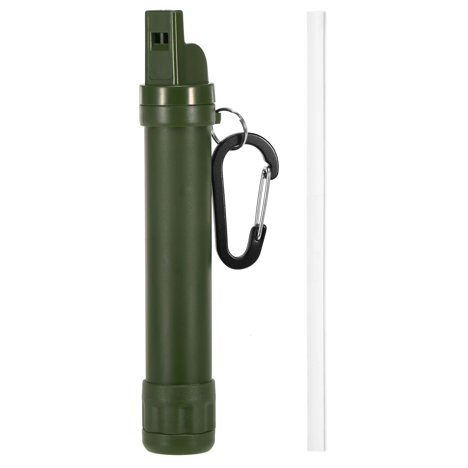Multifunctional Outdoor Water Filter Straw Filtration Purifier with Compass Whistle Signal Mirror Carabiner for Emergency | Спорт и