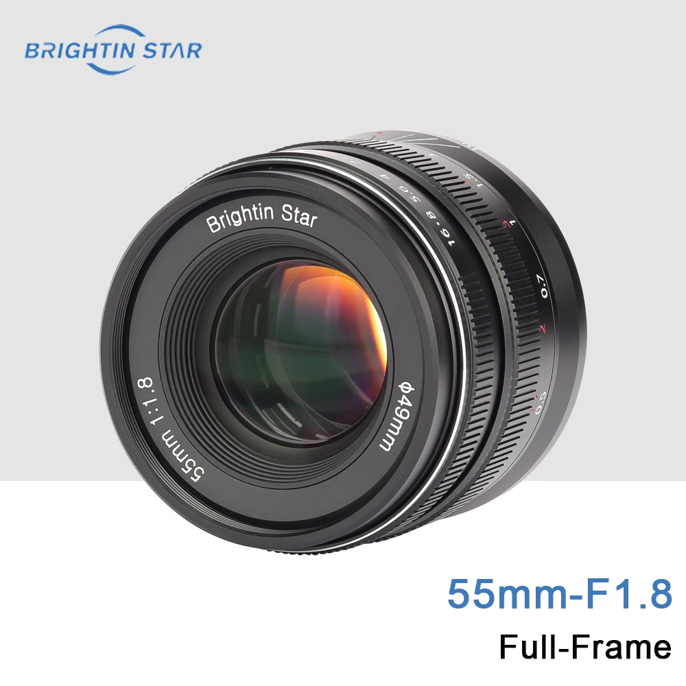 Объектив для камеры Brightin Star 55 мм F1.8 с полной рамкой объектив для камеры фиксированный ручной фокус для Nikon Z6 Z7 Canon EOSR SONY A9 A7R3 A7M3