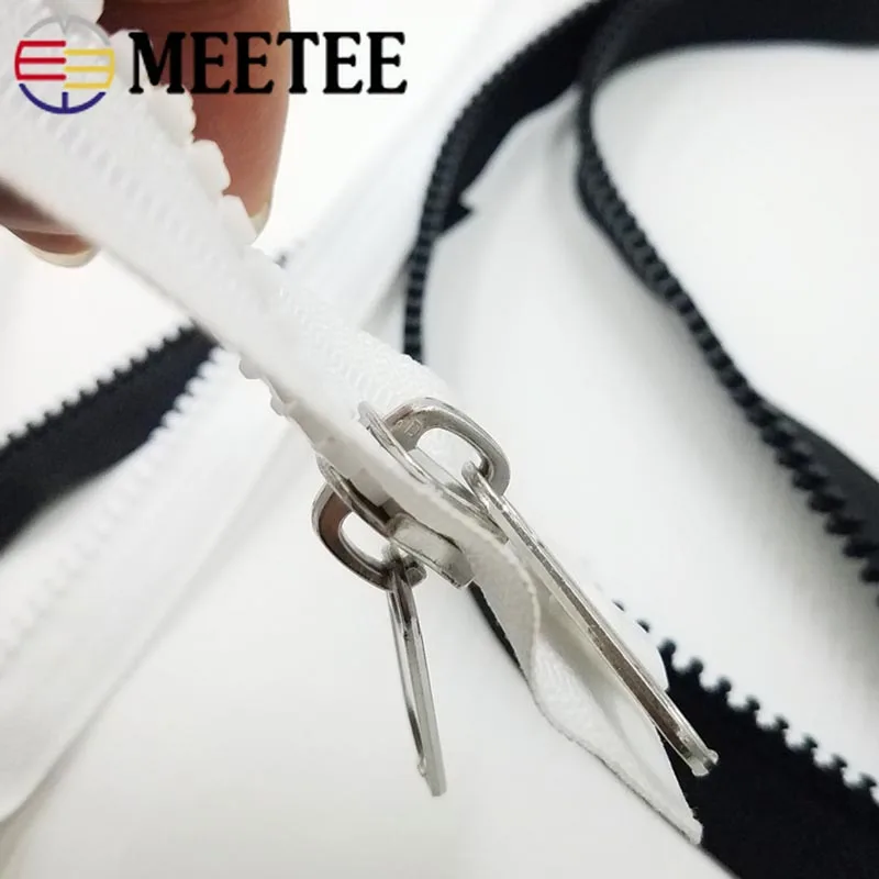 Meetee 1/2pcs 50 300cm Resin Zipper Double sided Slider Pullers for Outdoor Tent Mosquito Net Backpack Repair Crafts Accessories|Молнии| |