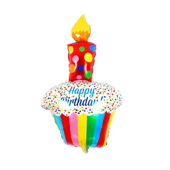 

50pcs Birthday cake candle aluminum foil inflatable balloon birthday party happy birthday baby shower decoration children's toys