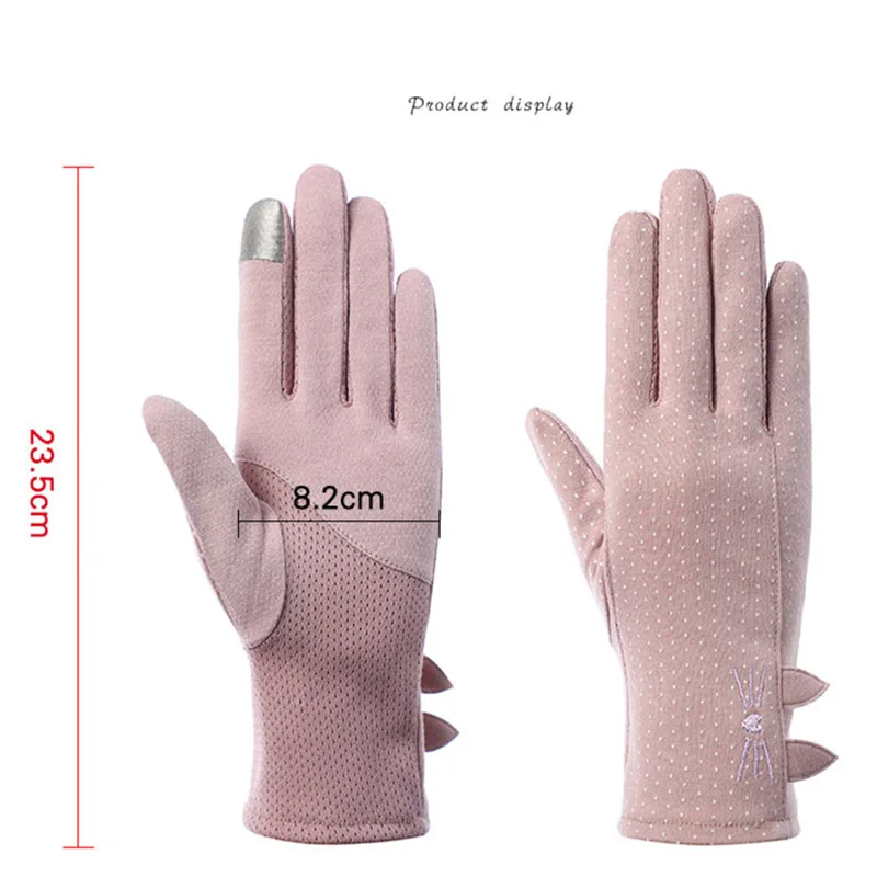 

Sexy Summer UV Sunscreen Short Sun Bow Cat Penguin Glove Women Fashion Flowers Knitted Lace Driving Touch Screen Thin Gloves J57