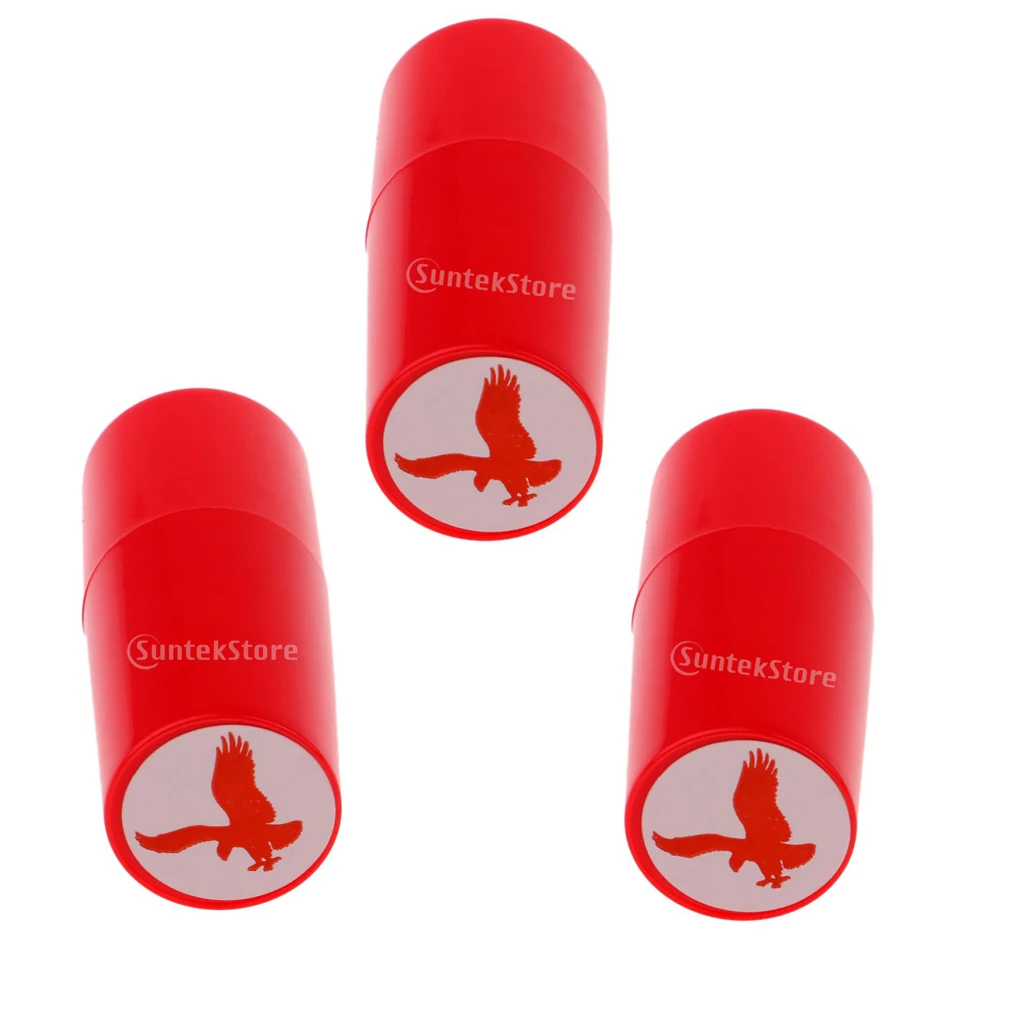 3 Piece Cute Eagle Design Print Golf Ball Stamper Seal Marker Golfer Gift