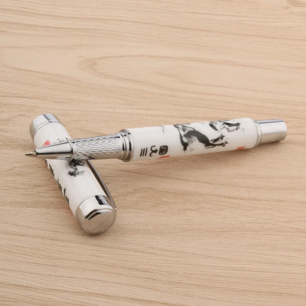 High Quality Rollerball Pen Chinese Porcelain Sheep Painting 0.5mm