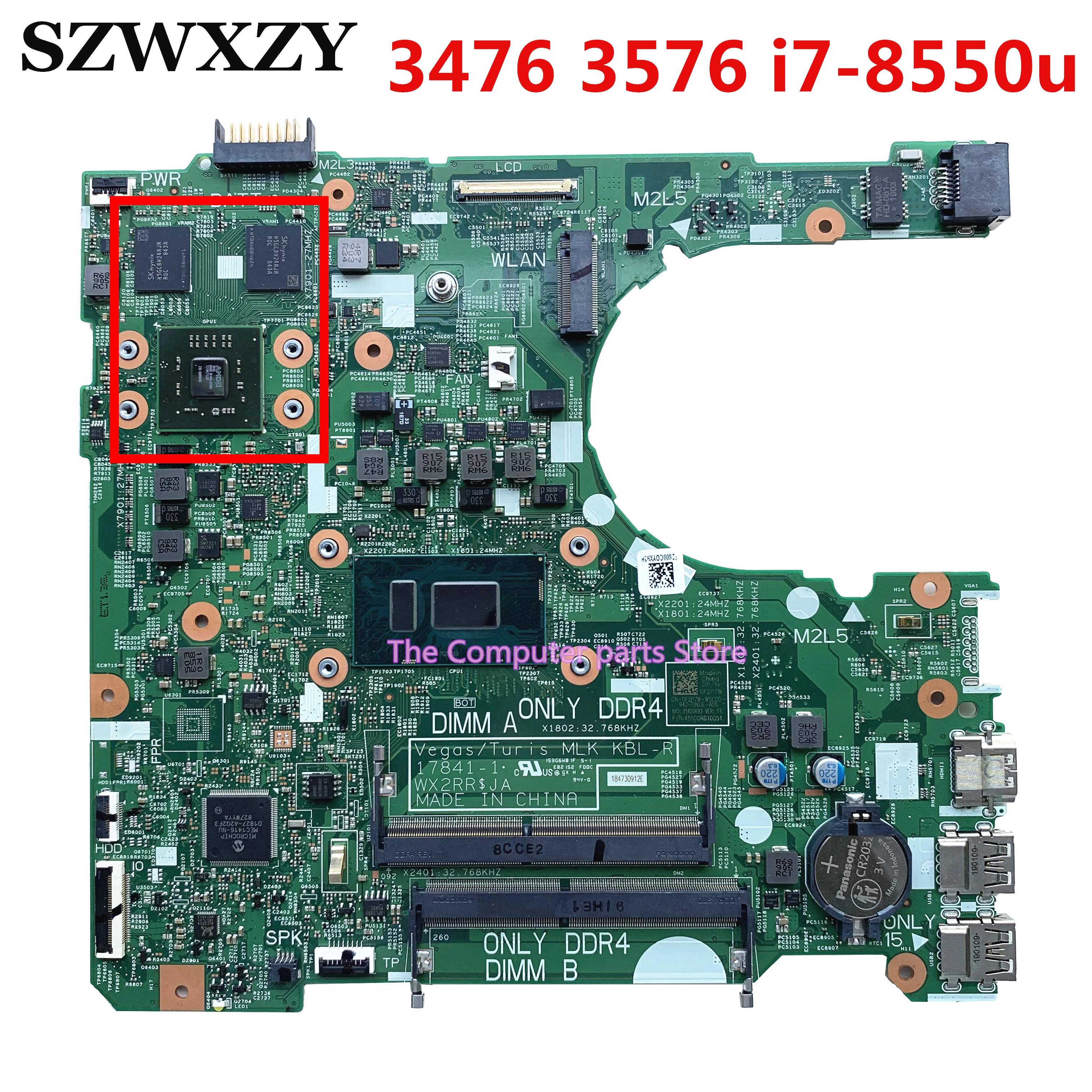 Original For Dell Inspiron 15 3476 3576 Laptop Motherboard With SR3LC original-for-dell-inspiron-15-3476-3576-laptop-motherboard-with-sr3lc
