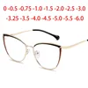 Anti-blue Light Cat Eye Prescription Spectacle Women Myopia Lens Photochromic Glasses Diopter 0 -0.5 -0.75 -1.0 -2.0 To -6.0 1