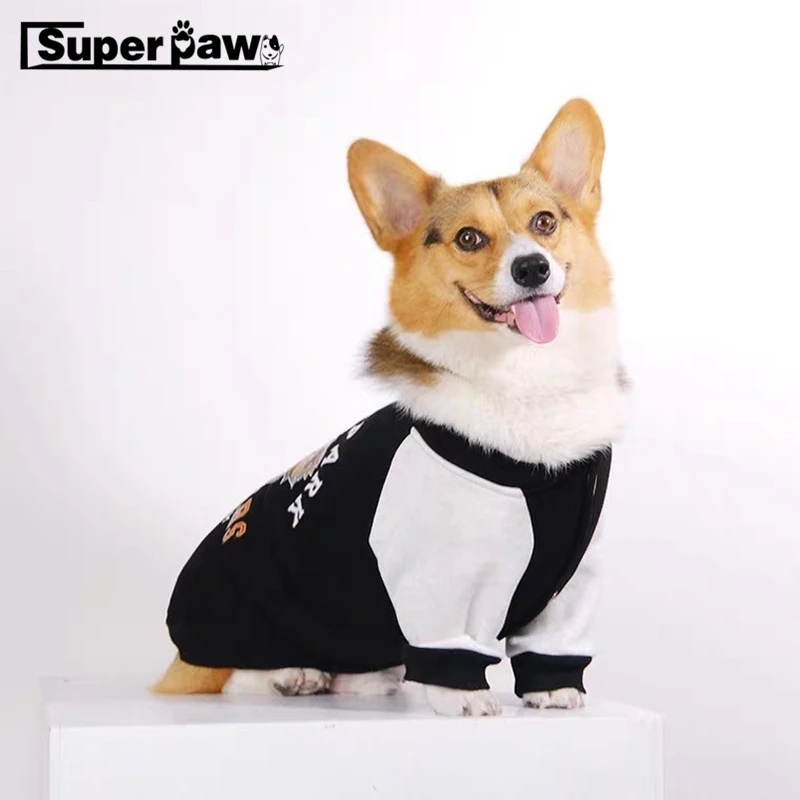 

Fashion Pet Dog Jacket Winter Warm Baseball Uniform Coat Hoodie For Small Medium Dogs Corgi Shiba Inu French Bulldog Pug QNC01