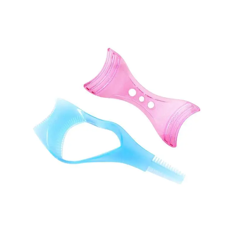 1PC Women Makeup Tool Eyelash Comb Applicator WITH Template Eyeliner Models Eyebrow Stencil Grooming Shaping Kit Blue/pink | Красота и