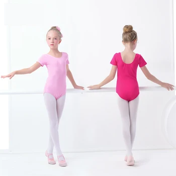 

Children Kid Girl Lycra Cotton Ballet Dance Leotard Open Back Short Long Sleeve Pink Purple Gymnastics Leotard Stage Dance Wear