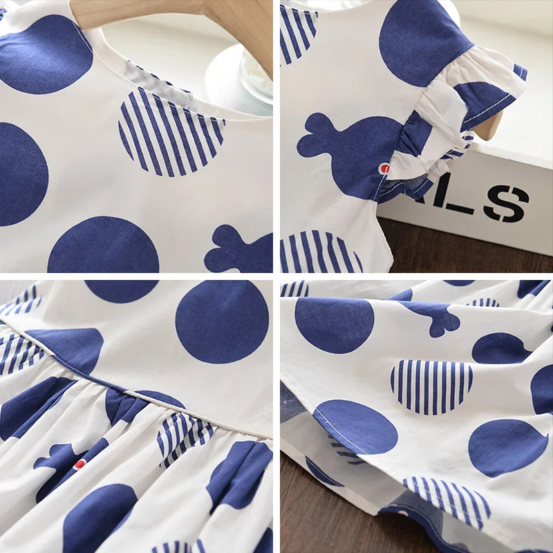 Menoea Kids Girls Summer Dress 2020 Children Polka Dot Printing Children's Animals Clothing Girls Casual Dress Outfits - Image 6