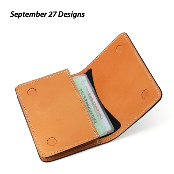 

First Layer Cattlehide Card Bag Tanned Leather jia shi zheng bao MEN'S Coin Purse Genuine Leather Contrast Color Magnetic Snap