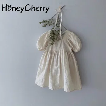 

Summer Girls dress Geometric Cotton Cross Leisure Short Sleeves Princess Dress toddler girl dresses
