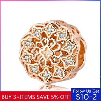 

CodeMonkey Mysterious Mandala Flower Round Metal Beads for Women Jewelry Making 925 Sterling Silver Charm for Bracelet CMC1279