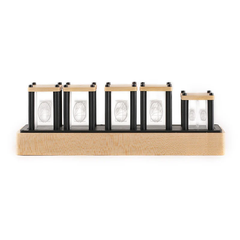 Vintage Glow Tube Clock - LED Luminous Tube Clock Retro RGB Pseudo Maple (US)  