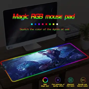 

FFFAS World of Warcraft Mouse Pad LED RGB Gaming Keyboard Pad Locking-edge Thick Wear-resistant Carpet Mat Large thickening XXL