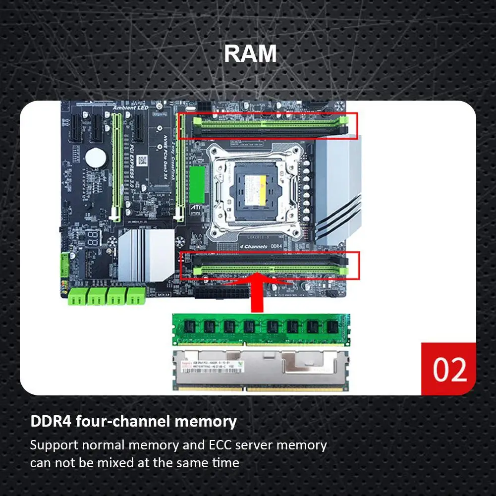 Computer Motherboard 4xDDR4 DIMM 2400 2133MHz SATA3 0 NVME M 2 Dual USB 3 0 PCI 4