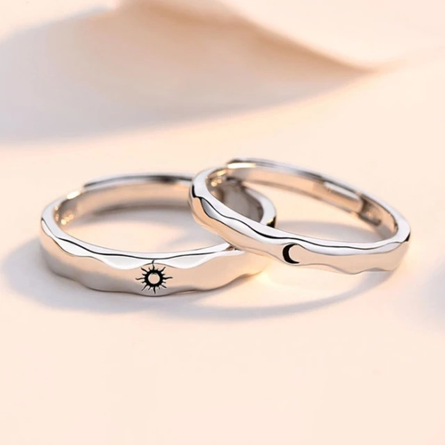Oraal Onderdrukking bossen 1 Paar Zon Maan Minnaar Paar Ringen Set Promise Wedding Bands Mannen  Vrouwen Sieraden _ - AliExpress Mobile
