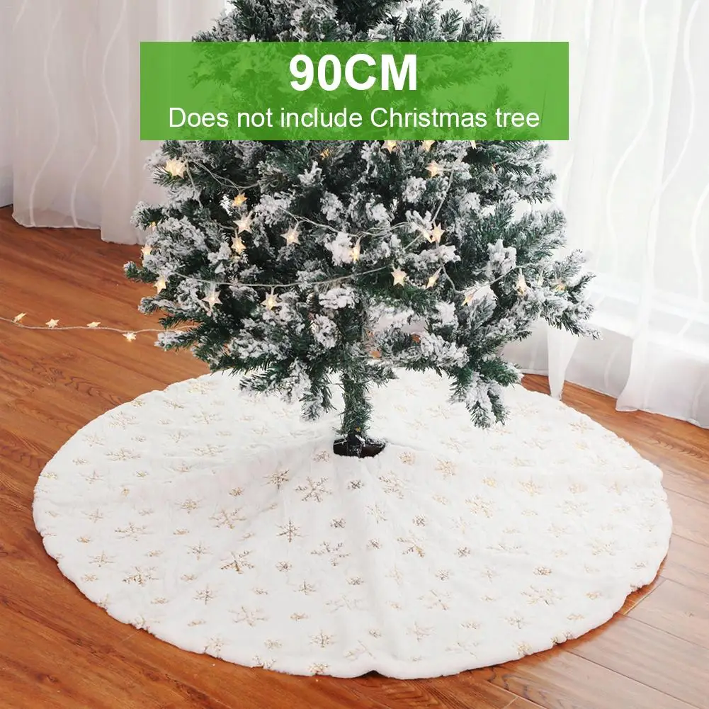 90/122cm Christmas Tree Skirt Base Floor Mat Cover XMAS Tree Ornament Christmas Tree Decorations Plush Christmas Tree Skirt - Цвет: 90cm