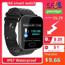 Смарт-браслет A6, измеритель артериального давления, умный браслет, монитор сердечного ритма, спортивный фитнес-трекер, IP67, водонепроницаемый смарт-браслет, часы