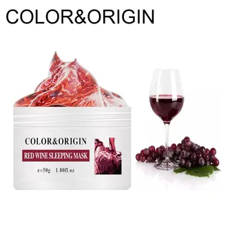 

Color&Origin Red Wine Essence Sleeping Mask Gel Anti-Aging Facial Masks Hyaluronic Acid Whitening Night Creams Skin Brightening
