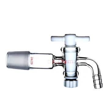 

24/29, Lab Flow Control Glass Adapter, PTFE Stopcock,90 Degree Bent
