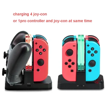 

4 in 1 Nintend Switch Joycon Charger Charging Dock Base Docking Station LED Indicator for Nintendo Switch NintendoSwitch Joy Con