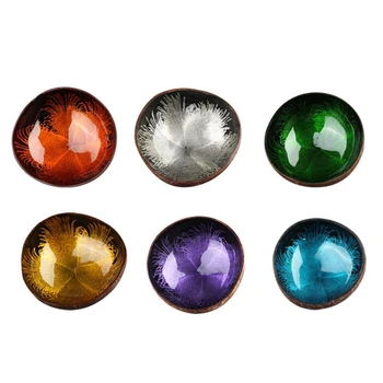 

3 Pack Natural Coconut Shell Bowl Storage Bowl Candy Container Nuts Holder Home Handicraft Decoration