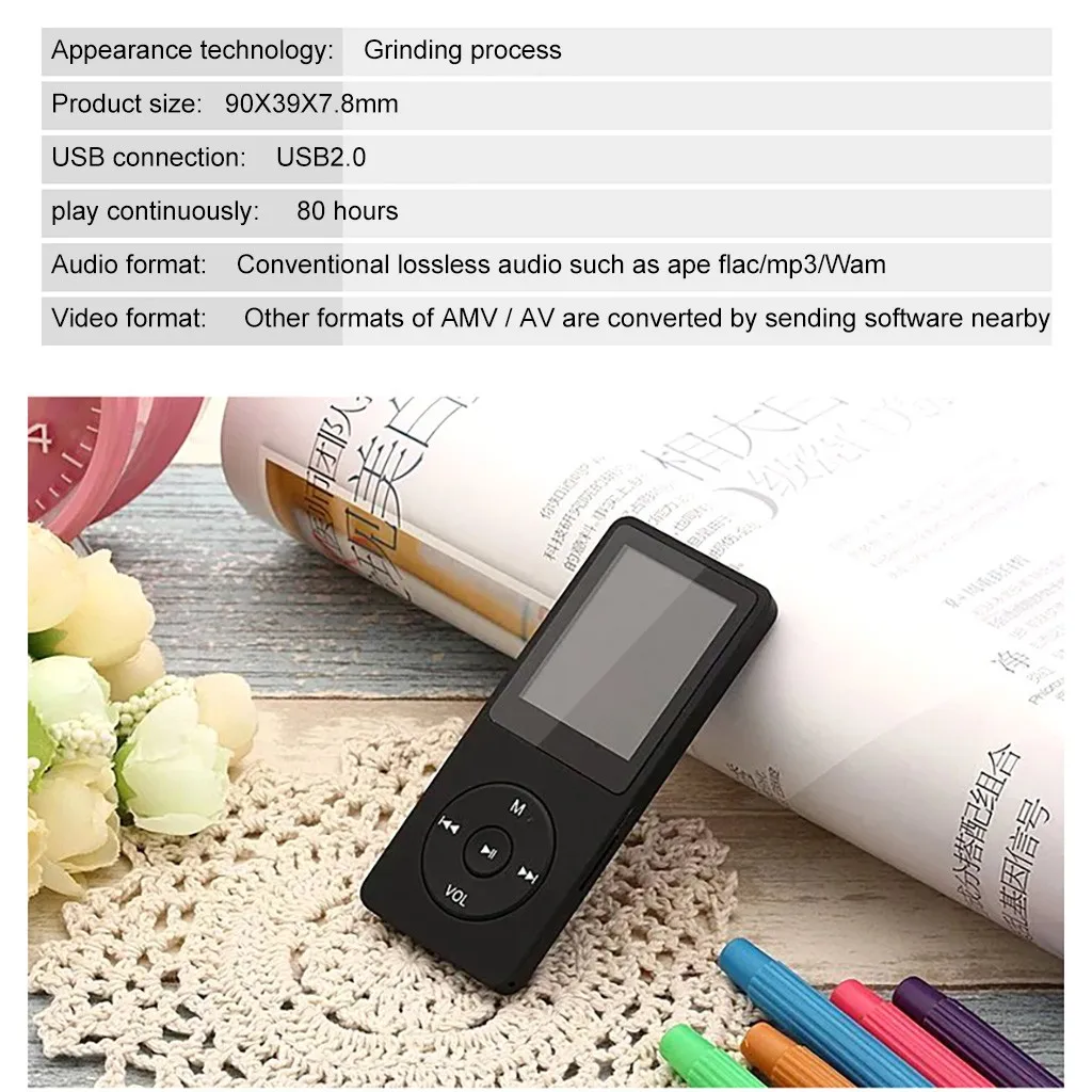 apple mp3 player Mini Playback MP3 MP4 Lossless Sound USB Hi fi Music Player With sd card FM Recorder TF Card 80 Hours microsoft zune