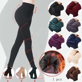 

Warm Women's Plus Casual Legging Velvet Winter Leggings Ankle-Length Keep Warm Solid Pants High Waist Large Size Women Leggings