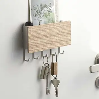 

Wall-Hung Type Homewall Hanger Hook Rack Kitchen Wall Wooden Storage Shelf Decorative Wall Storage Organizer Decoration