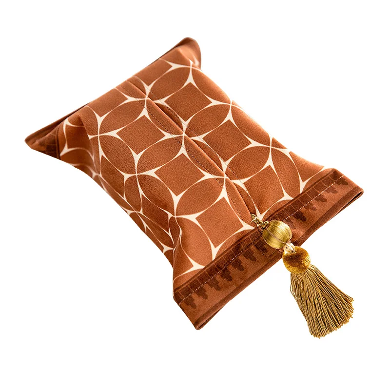 Vintage Velvet Tissue Box, Roll Paper, Napkin Holder, Cover with Heavy Tassel, Car Paper Towel Container, Tissue Cases, Home 6