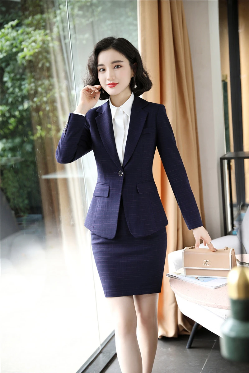 

High Quality Fabric Formal Women Business Suits Professional OL Styles with Skirt and Tops Ladies Blazers Autumn Winter Sets