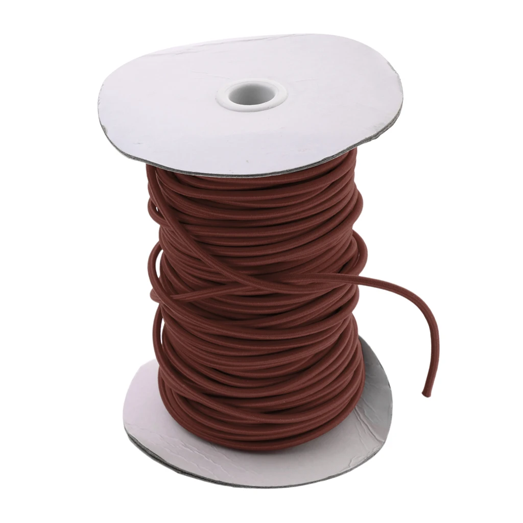 4mm Round Rubber Coated Polyester Elastic Bungee Rope Shock Cord Tie Down Boat RV Accessories