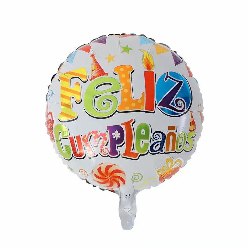 50 шт./лот 18 дюймов Feliz Cumpleanos испанский майлар из фольги для воздушных шаров Гелиевый шар с днем рождения воздушные шары украшения Бало - Цвет: Белый