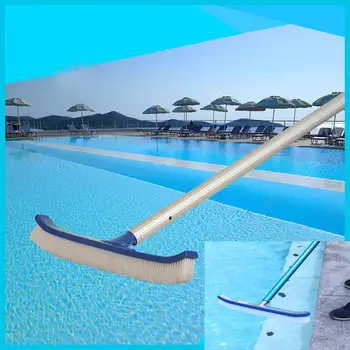 

18 Inch Curved Swimming Pool Brush Cleaning Tools Spa Wall Floor Brush Nylon Bristles Cleaner Broom Swimming Pool Accessories