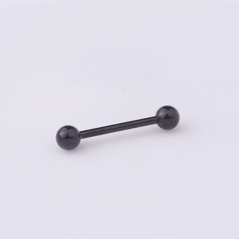 1PC Tongue Piercing Titanium Plated Rings Girls Industrial Barbells Body Jewelry