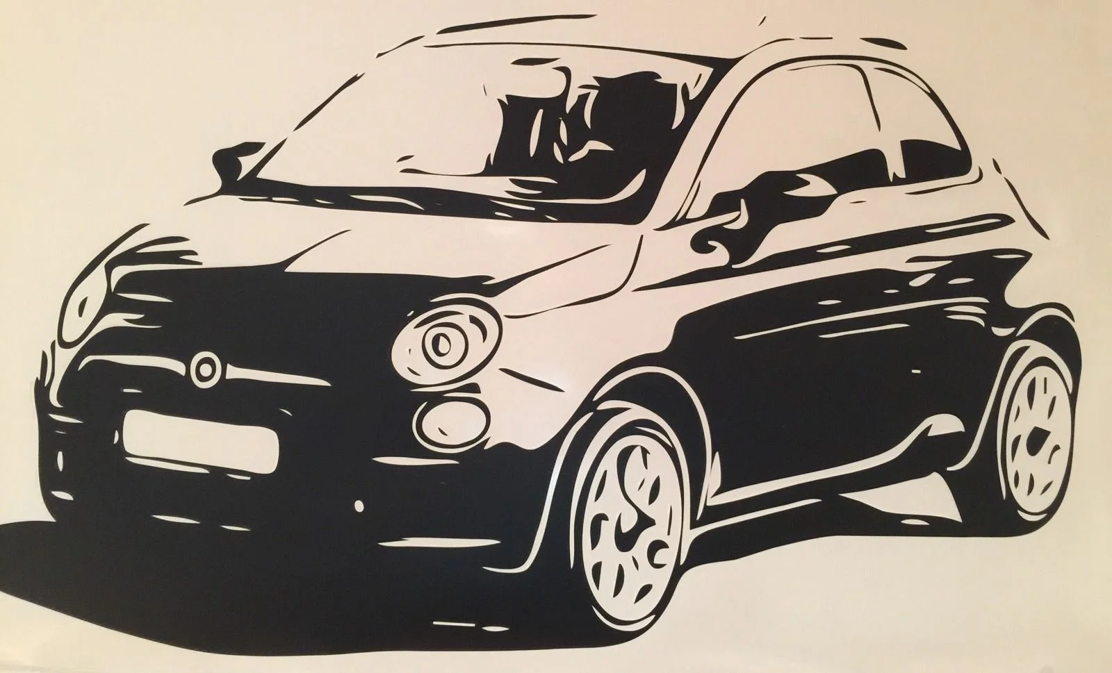 

For Fiat 500 Abarth Retro Massive Epic Wall Art Vinyl Sticker Various Sizes