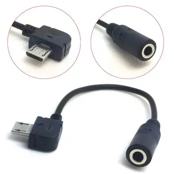 

1pc Black Micro USB 5 Pin Male To 3.5mm Female AUX Audio Sync Headphone Adapter Cable Cord 30cm