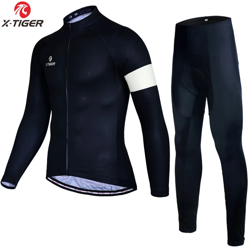 Jerseys and Pant X-Tiger, осенний комплект одежды для велоспорта с длинным рукавом, дышащая одежда для велоспорта, анти-пот, MTB велосипед, велосипедная майка, Ropa Maillot Ciclismo - Цвет: Jerseys and Pant