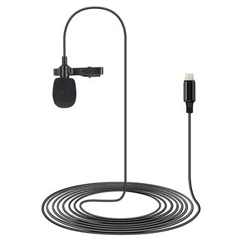 

Mini Microphone Lavalier Condenser Mic with Type-C Plug for Android IOS Smartphone USB Microphone
