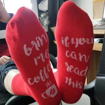 

LEMON REPUBLIC Funny Printed Cotton Stylish English Letter Socks IF YOU CAN READ THIS Casual Couple Unisex Lovers Socks Words
