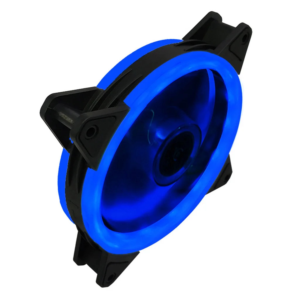 New Computer LED Fans Fashion Double-sided Low Noise 4-Pin Computer Power Supply Fan LED Light Heatsink Cooler