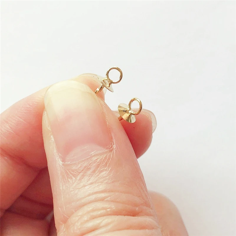Echte 14K Gold gefüllt Cup Twist Peg Tropfen 3MM/4MM/6MM Gold Bead Cap Gold gefüllt Schmuck Erkenntnisse DIY Zubehör – Detail 18